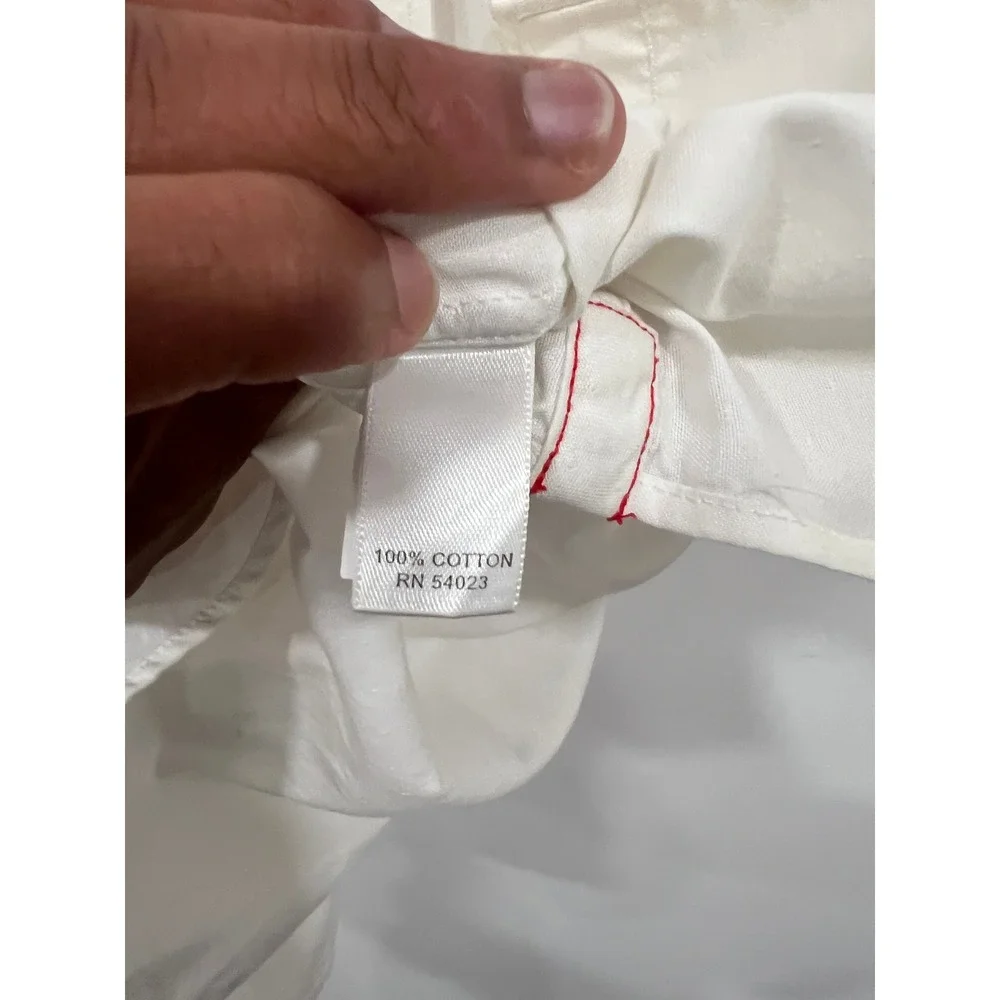 Banana Republic Shirt Pearl Snap Button Down Mens XL White Western Slim Fit